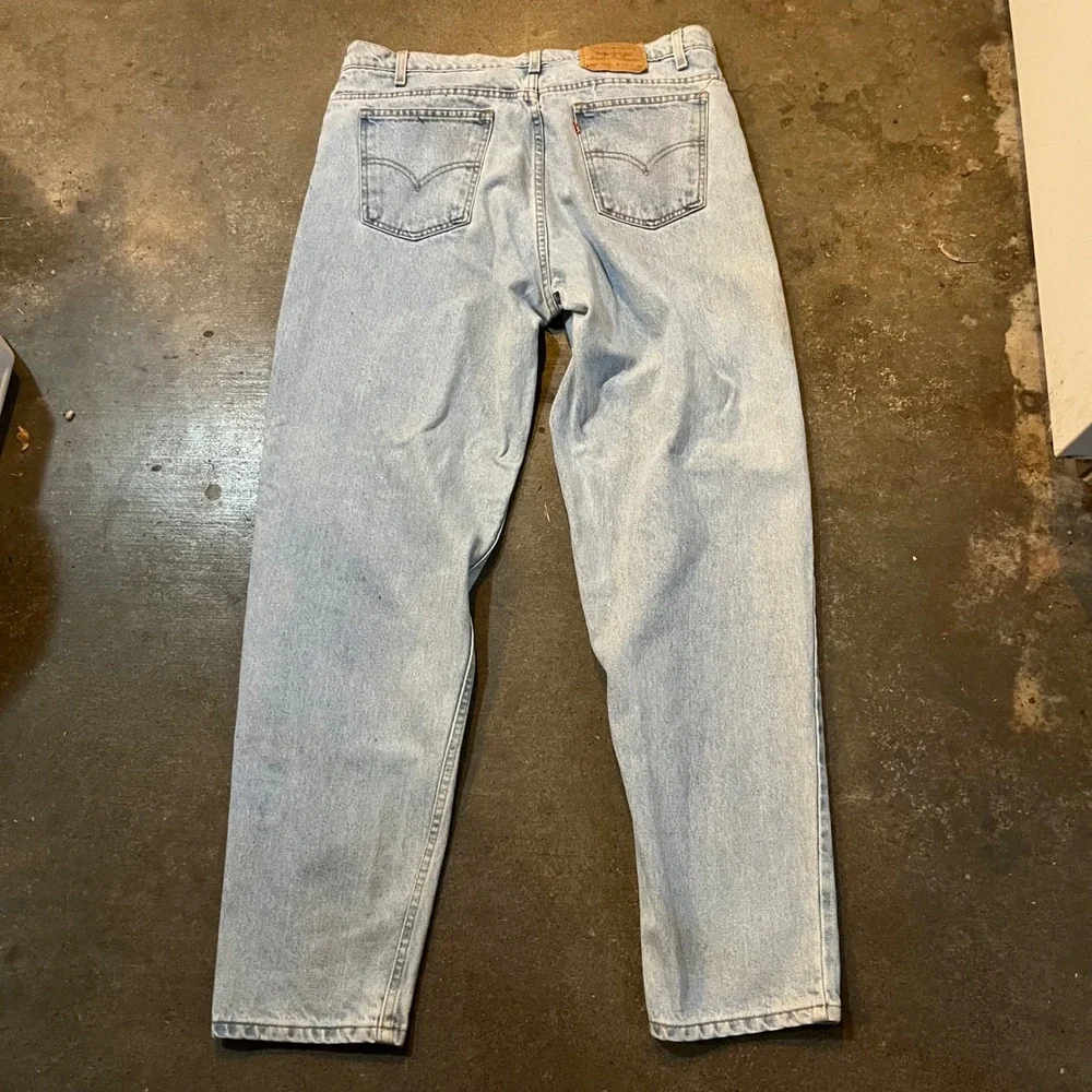 Vtg Levi's‎ 550 Jeans Mens 38x34 Light Wash Relaxed Fit Tapered Leg Orange Tab